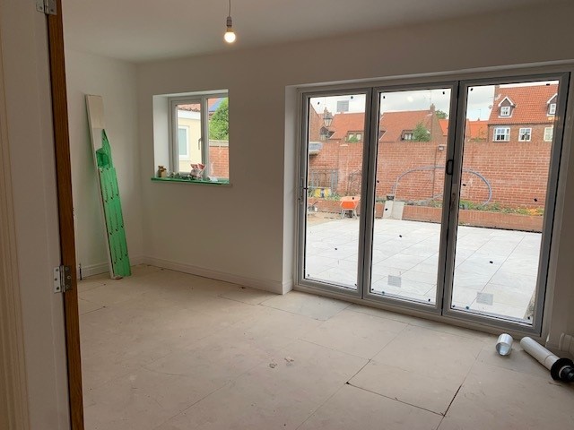 Dining room with bifold doors